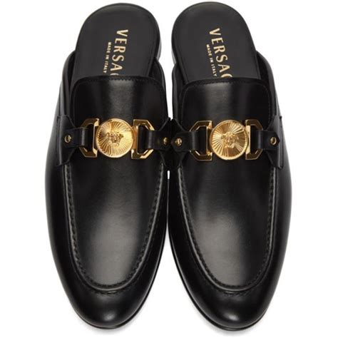 versace slip on price|Versace black label slippers.